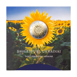 2-eiro-pieminas-moneta-saulespuke-ukrainai-suveniriesainojuma